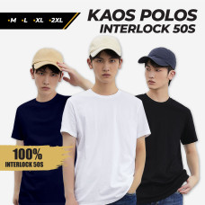 Kaos Polos Lengan Pendek Interlock 50s