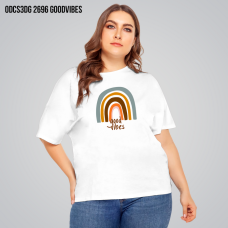 Kaos Oversize Wanita ODCS3DG2696 GOODVIBES