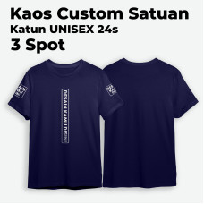Kaos Custom Cotton Combed 24s Lengan Pendek (SABLON 3 SPOT)