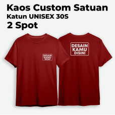 Kaos Custom Cotton Combed 30s Lengan Pendek (SABLON 2 SPOT)